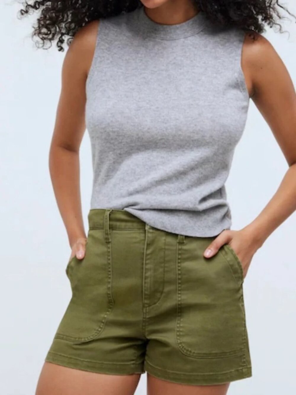 Madewell Perfect Vintage Fatigue Shorts Desert Olive Size 31 MC911